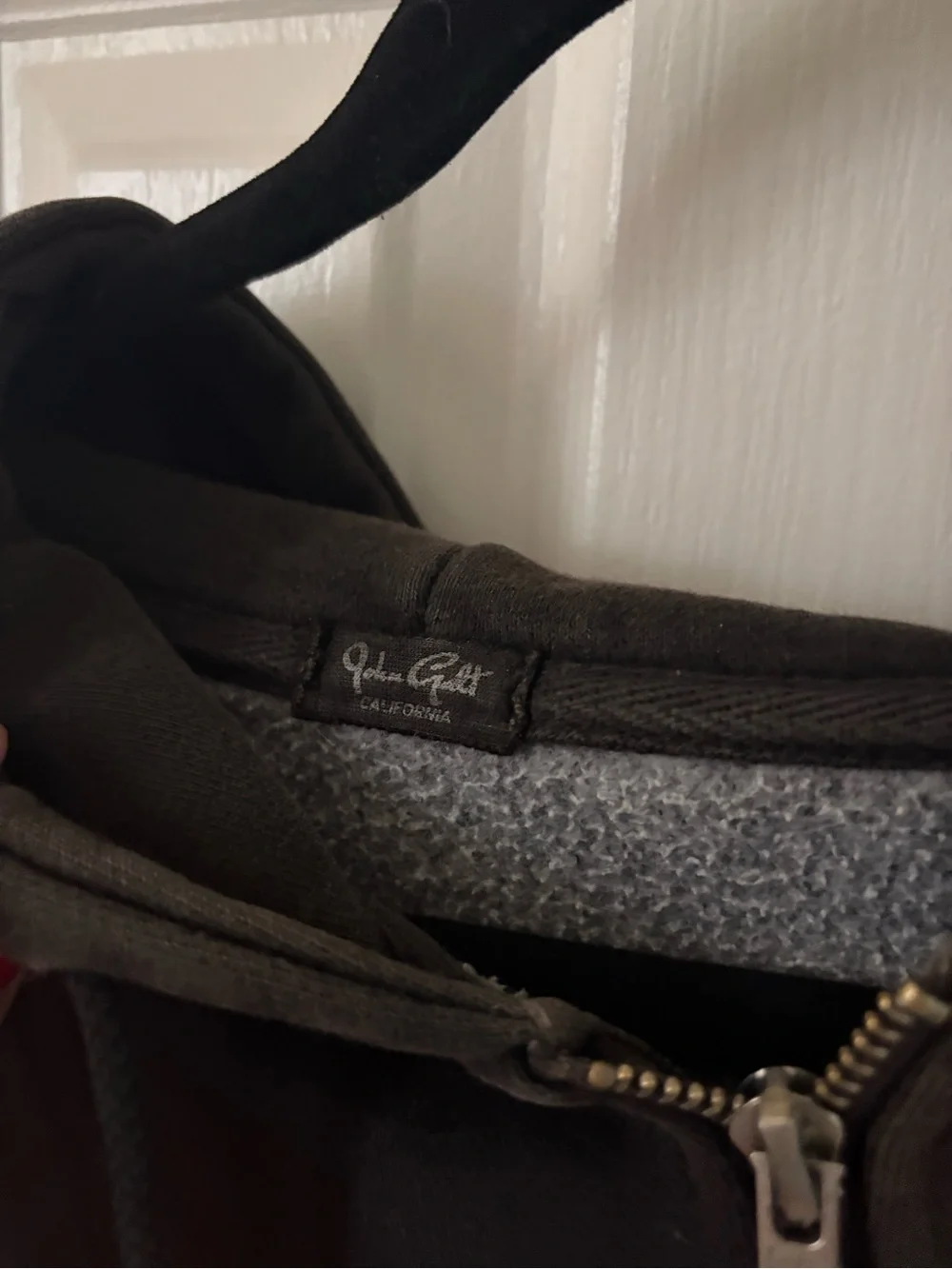 Brandy Melville John Galt Oversized Black Zip Up Hoodie